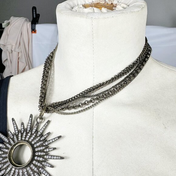 Vintage Badgley Mishka Sunburst Necklace - Picture 3 of 6
